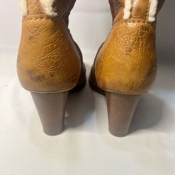 Ugg Rosie Womens Sexy Lace up Knee High Leather Boots Size 8 Brown - Picture 11 of 15